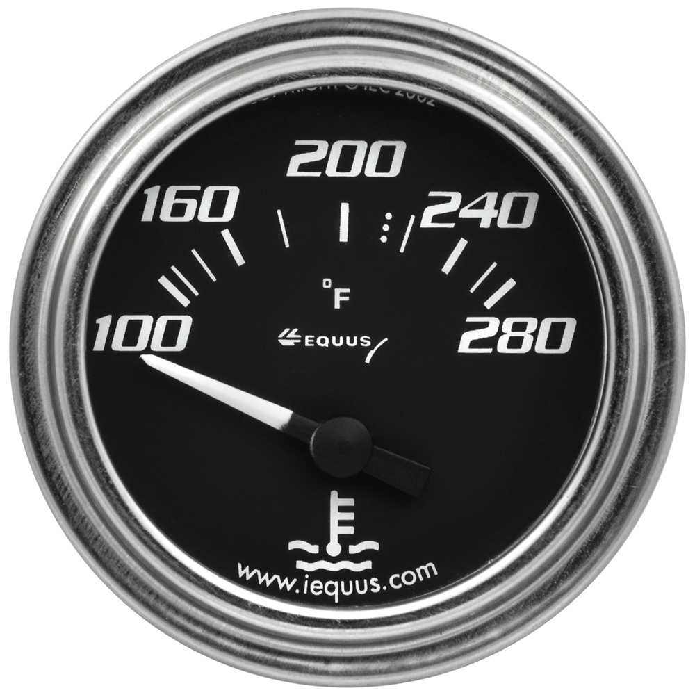 Equus e7262 | EQUUS 2.0 Dia Water Temp Gauge Chrome 100-280