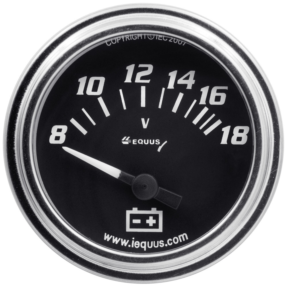 Equus e7268 | EQUUS 2.0 Dia Voltmeter Gauge Chrome 8-18 Volts