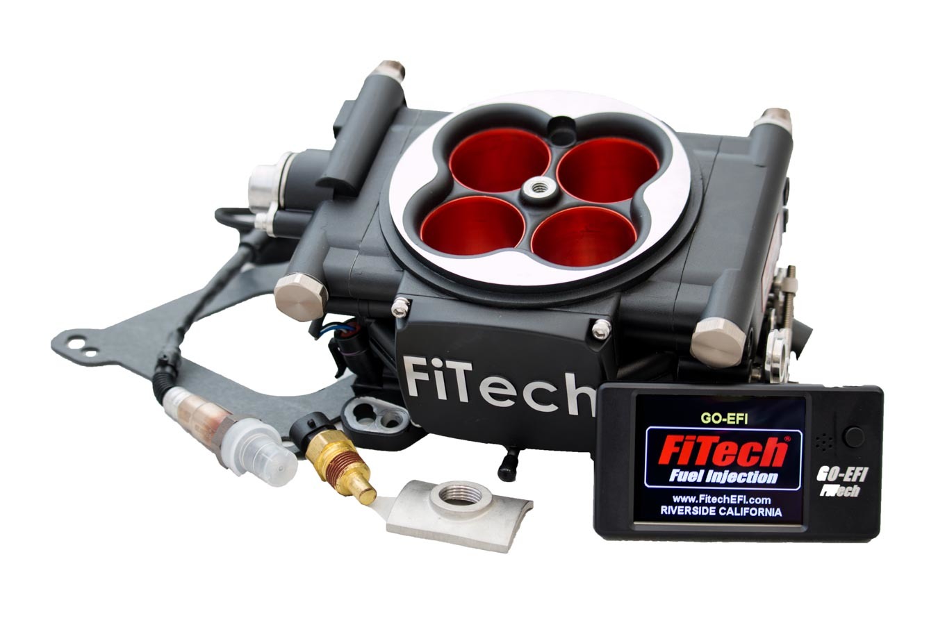 Fitech Fuel Injection 30004 | FiTECH FUEL INJECTION Go EFI Power Adder 600hp Kit Matte Black