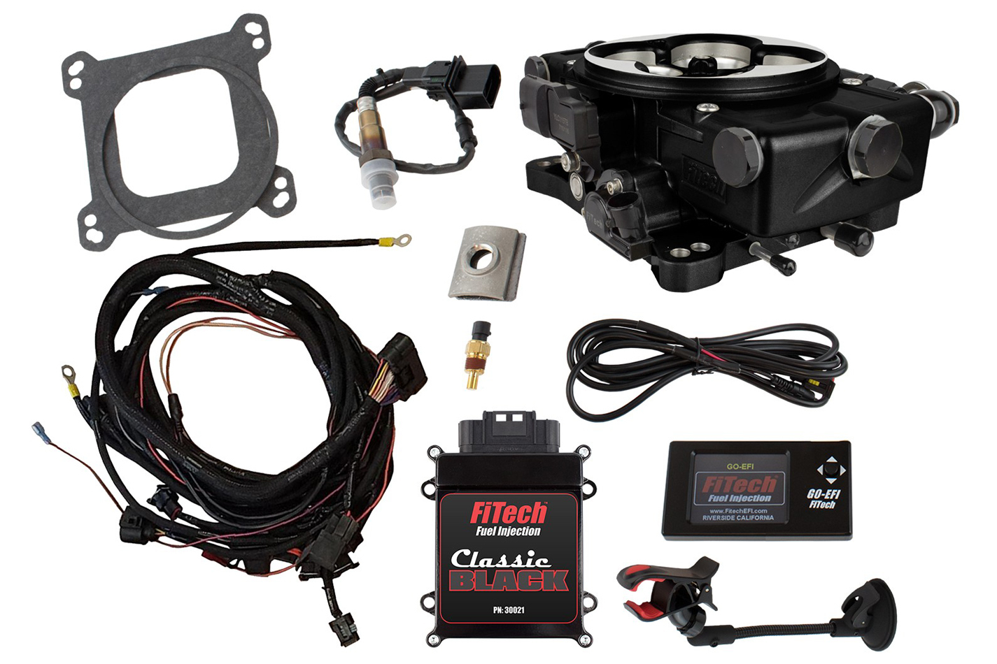 Fitech Fuel Injection 30021 | FiTECH FUEL INJECTION Go EFI Classic 550 HP EFI w/External ECU Black