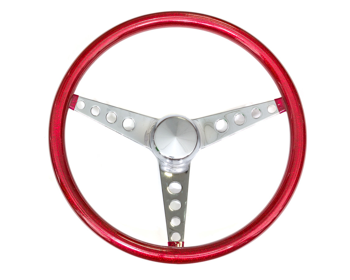 Grant 8465 | GRANT Steering Wheel Mtl Flake Red/Spoke Chrm 15