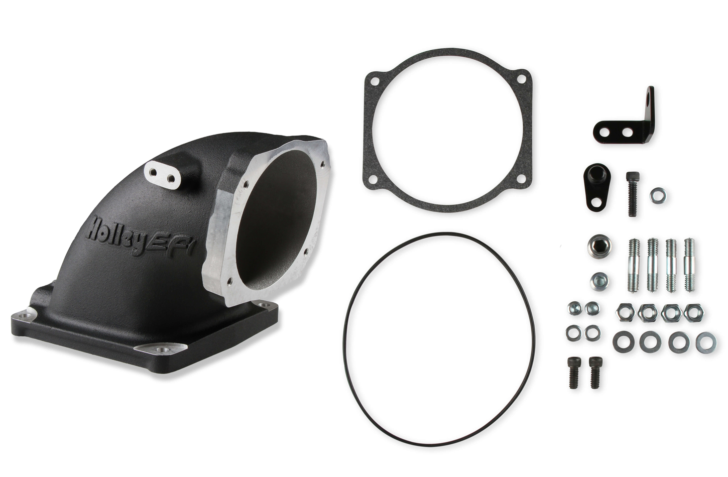 Holley 300-248bk | HOLLEY Intake Elbow 4500 GM LS TB Flange - Black