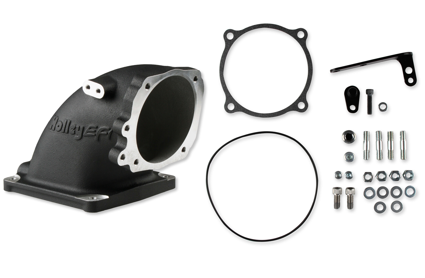 Holley 300-249bk | HOLLEY Intake Elbow Ford 5.0L W/4500 TB Flange Black