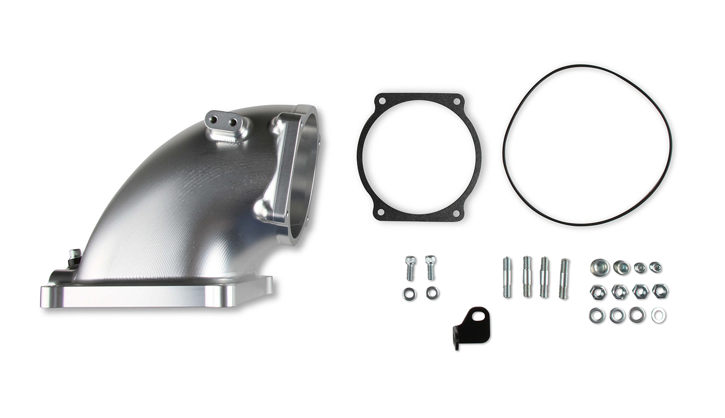 Holley 300-253 | HOLLEY Billet Elbow Kit GM LS to 4500 - Silver