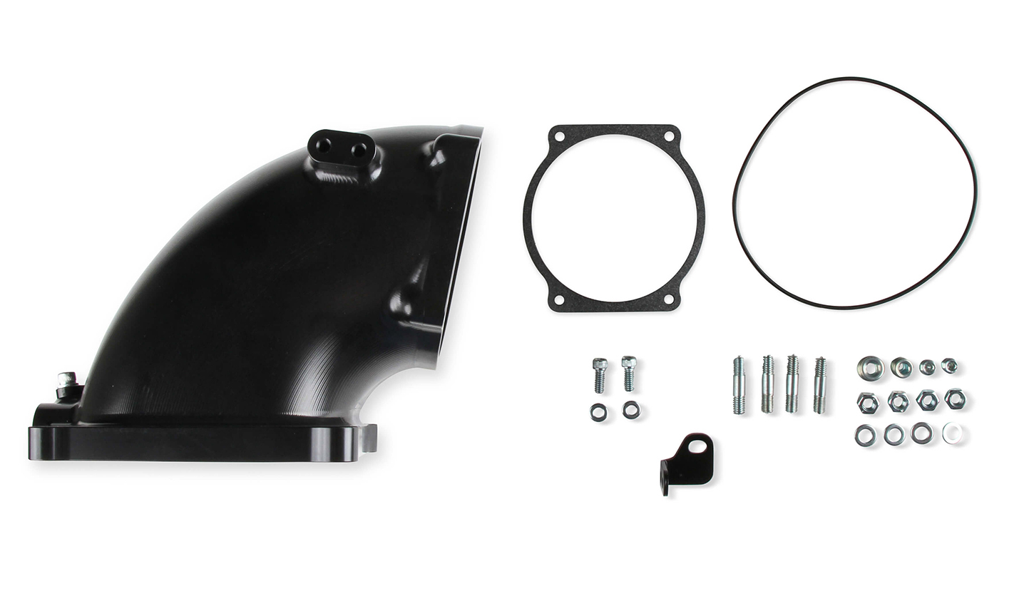 Holley 300-253bk | HOLLEY Billet Elbow Kit GM LS to 4500 - Black