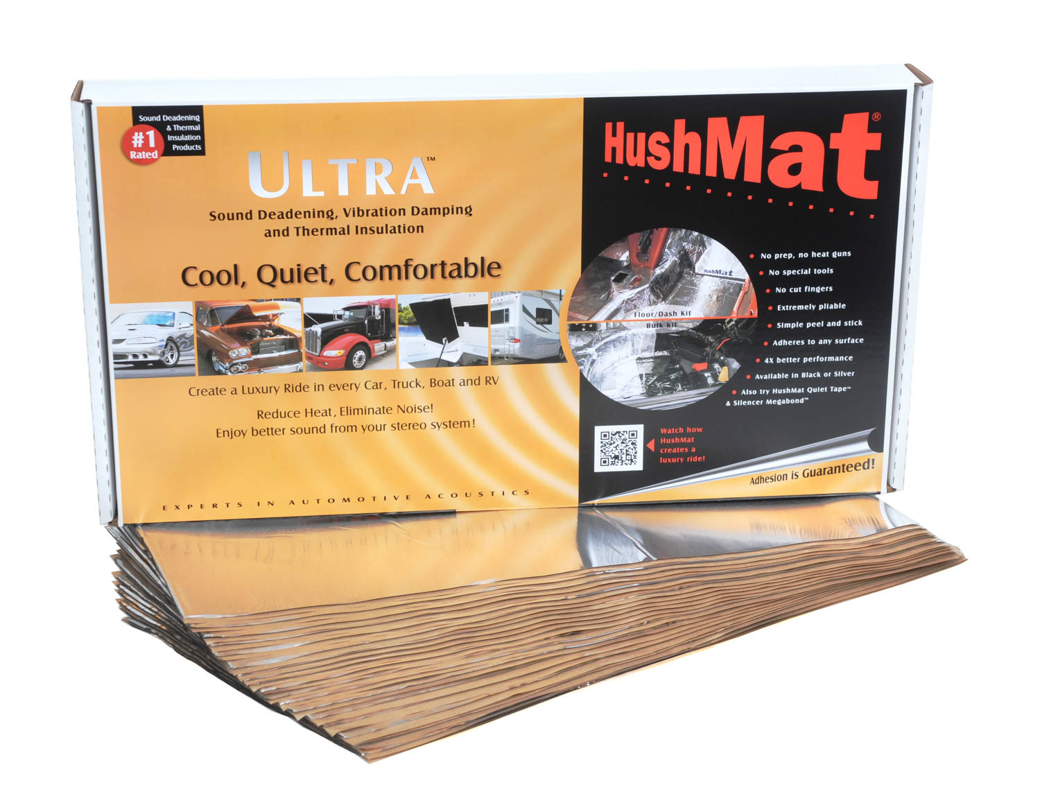 Hushmat 10401 | HUSHMAT Ultra Floor/Dash Kit- 20 pc 12in.x23in. Silver