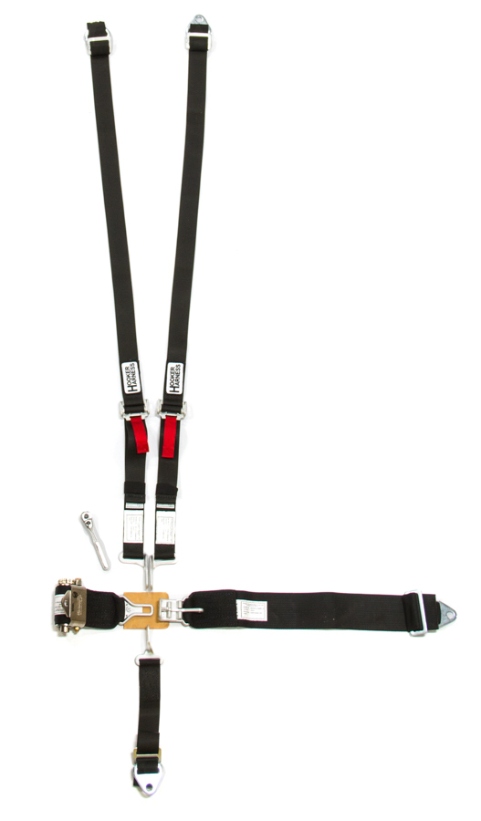 Hooker Harness 52100 | HOOKER HARNESS 5-Pt Harness System Hans LL USD Ratchet Adj Black