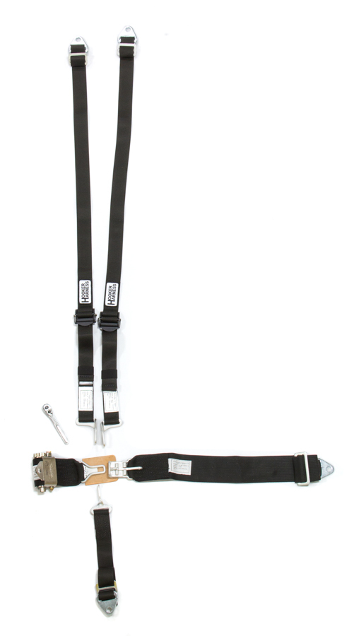 Hooker Harness 52110 | HOOKER HARNESS 5-Pt Harness HANS Alum. LL USD Ratchet Adj Black