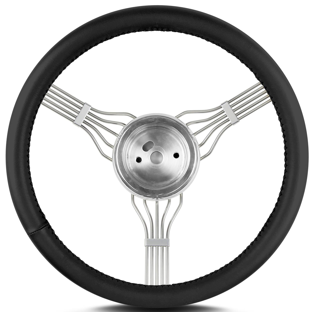 Lecarra Steering Wheels 55301 | LECARRA STEERING WHEELS Steering Wheel Newstalgi c Banjo Pol. w/Blk Wrap