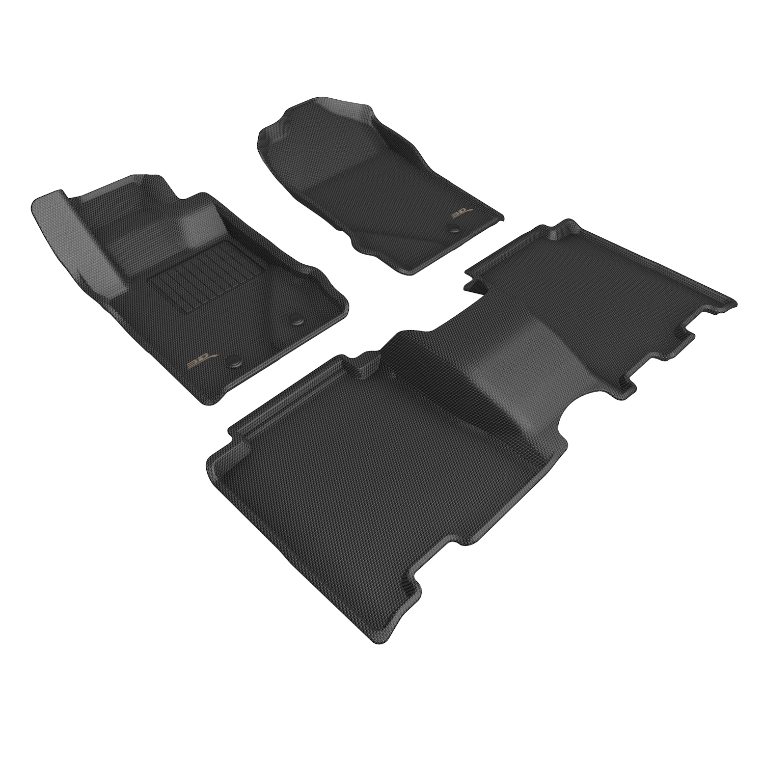 3D Maxpider l1fr14901509 | 3D MAXpider 21-24 Ford Bronco Kagu Floor Mat 1st/2nd Row - Black; 2021-2024