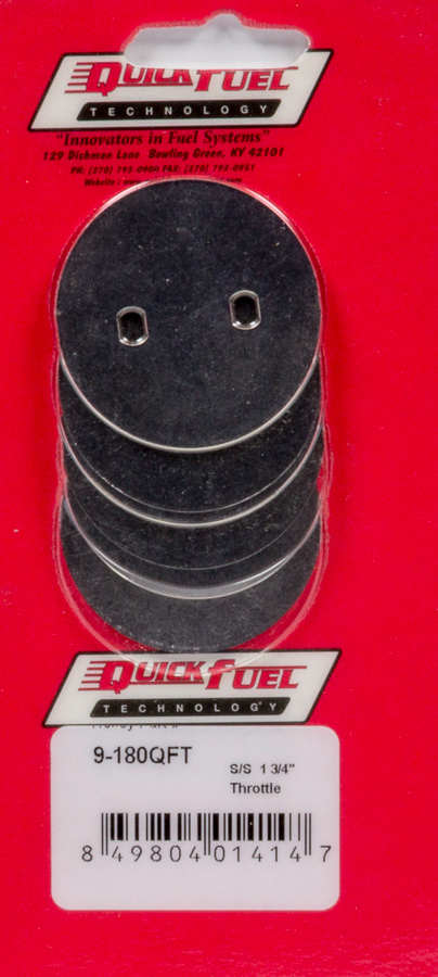 Quick Fuel Technology 9-180qft | QUICK FUEL TECHNOLOGY 1-3/4in SS Throttle Plates (4 Pack)