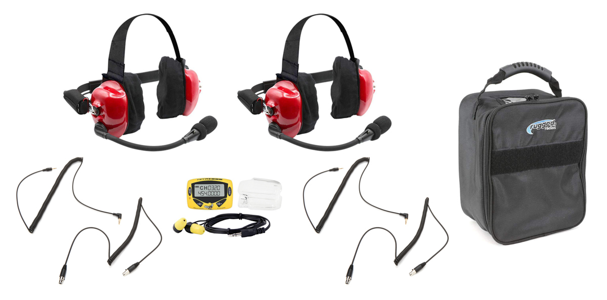 Rugged Radios h80-fan | RUGGED RADIOS Headset Track Talk Red Linkable Intercom Fan