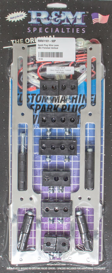 R And M Specialties 1101-90-p | R AND M SPECIALTIES Spark Plug Wire Loom SBC Polished Vertical