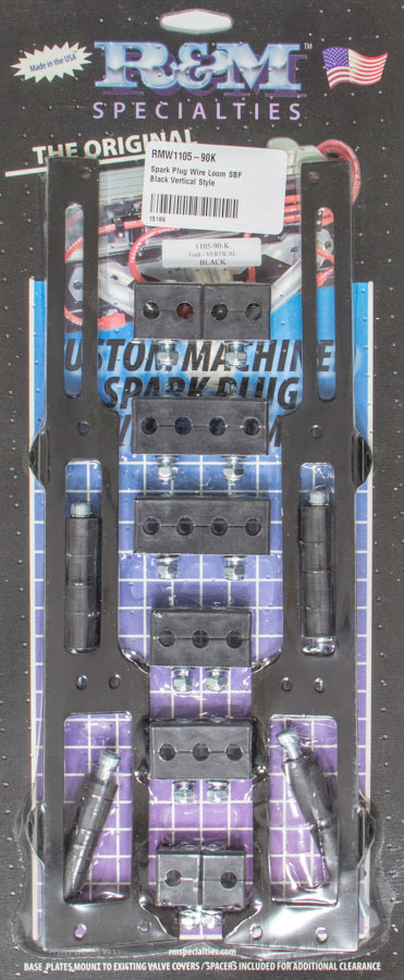 R And M Specialties 1105-90-k | R AND M SPECIALTIES Spark Plug Wire Loom SBF Black Vertical Style