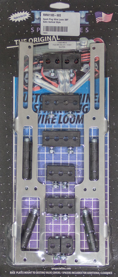 R And M Specialties 1105-90-s | R AND M SPECIALTIES Spark Plug Wire Loom SBF Satin Vertical Style