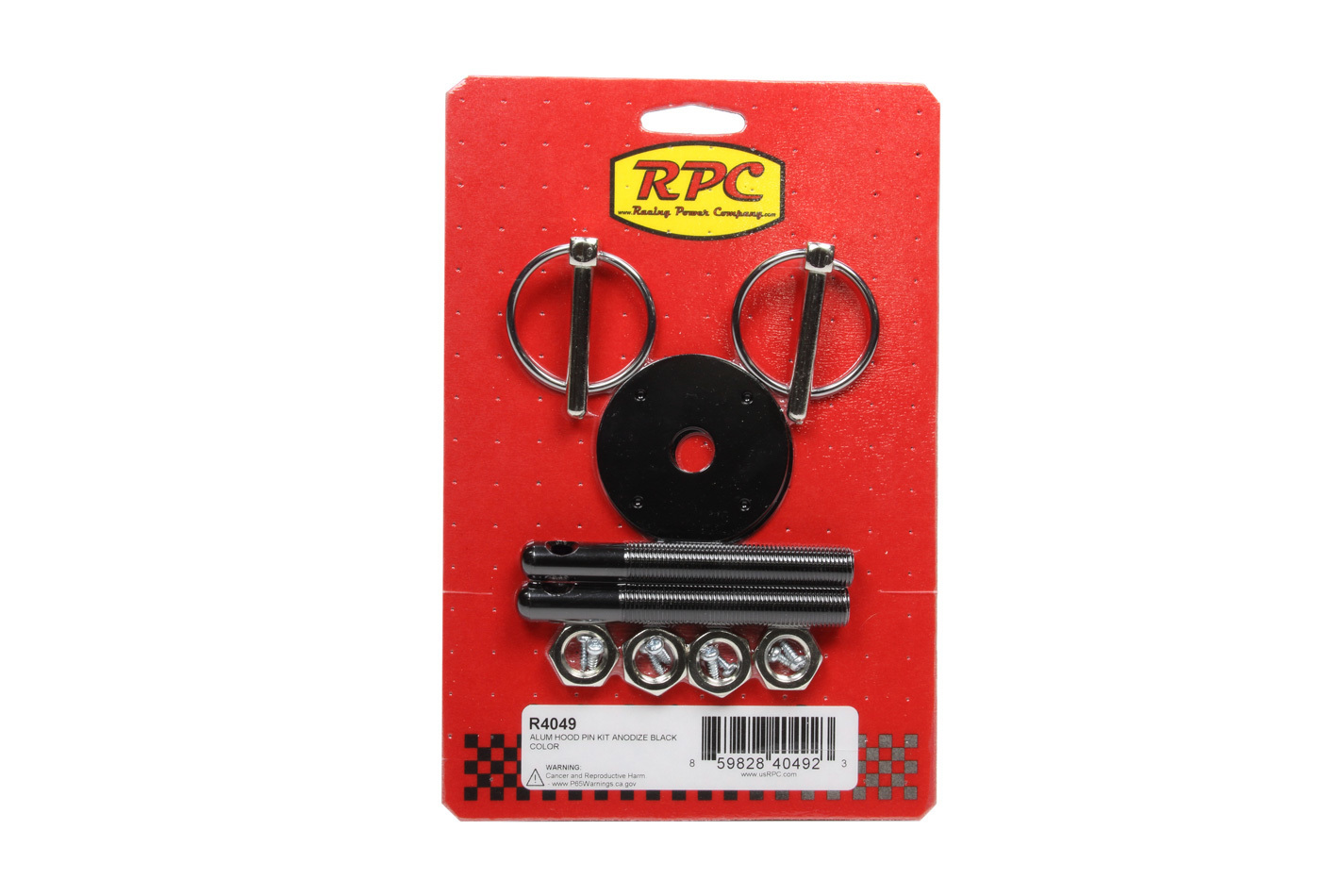 Racing Power Co-Packaged r4049 | RACING POWER CO-PACKAGED Aluminum Hood Pin Kit Black