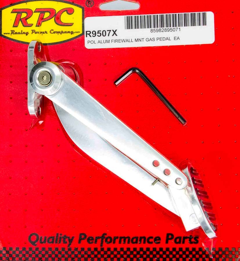 Racing Power Co-Packaged r9507x | RACING POWER CO-PACKAGED Polished Alum Firewall Mount Gas Pedal