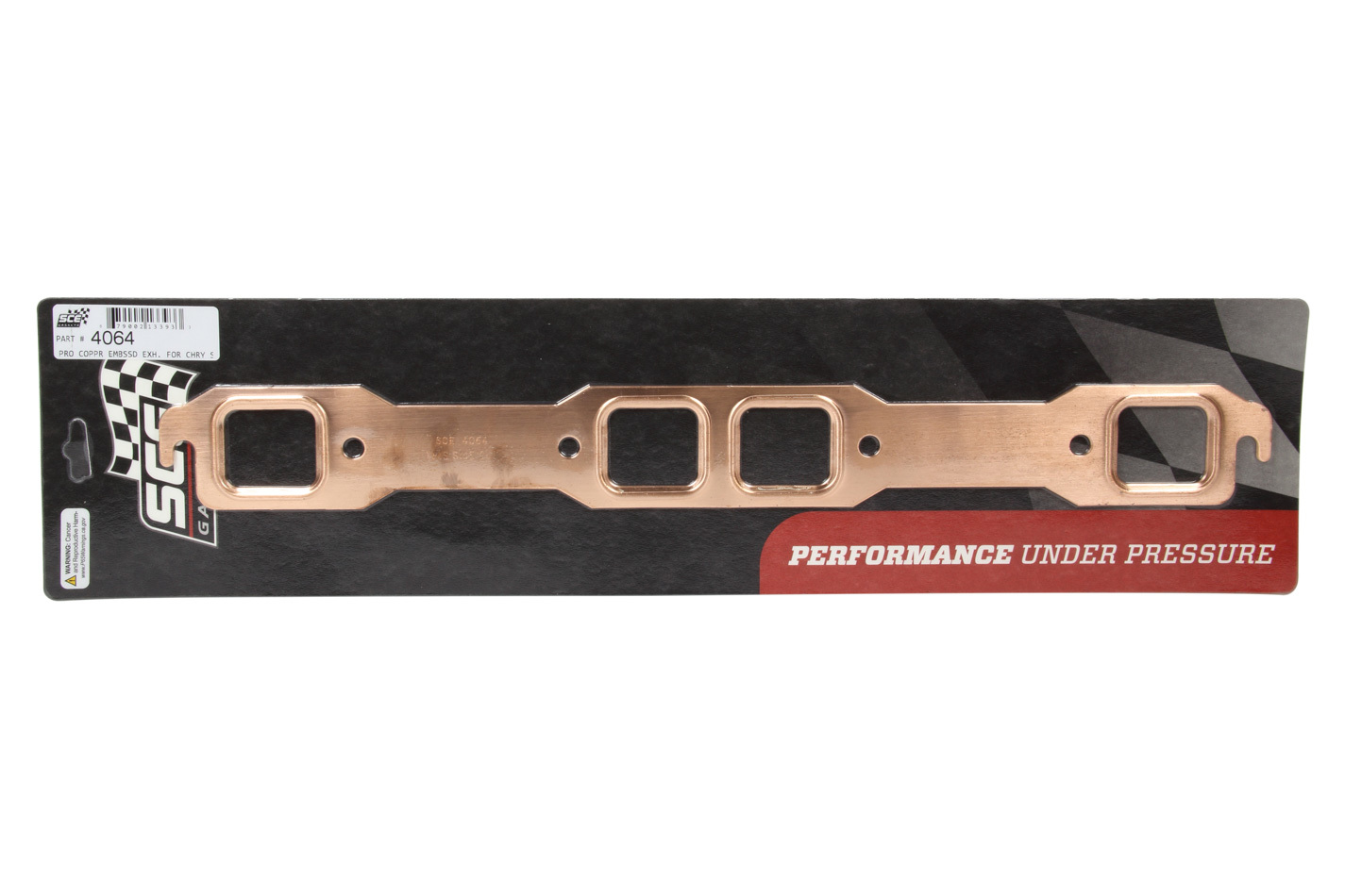 SCE Gaskets 4064 | SCE GASKETS 1.7 x 1.500 BB Mopar Copper Embossed Exh Gskt