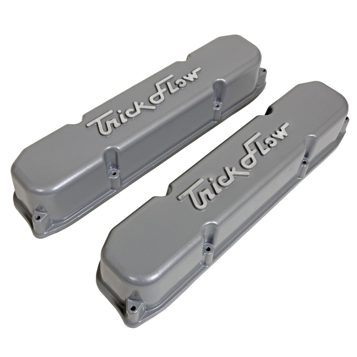 Trick Flow tfs-61600802 | TRICK FLOW BBM Alm Valve Cover Set Stock Height - Silver