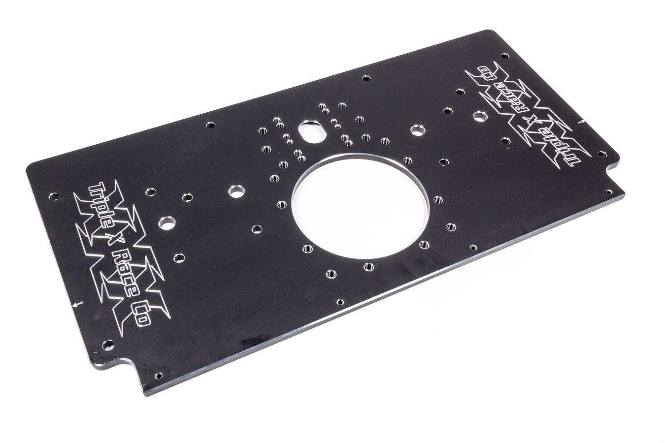 Triple X Race Components sc-eg-0006blk | TRIPLE X RACE COMPONENTS Alum Rear Motor Plate Raised Rail Black Sprint