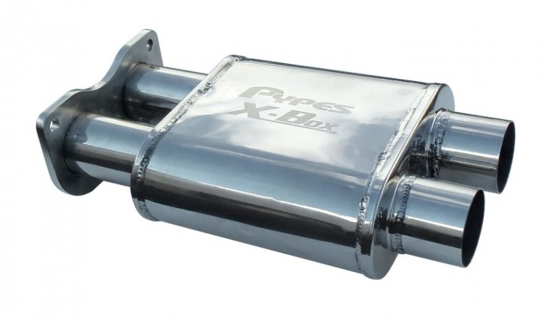 Pypes Exhaust MVX10 | Pypes GTO X-Box Muffler 304 Stainless Steel; 2005-2006