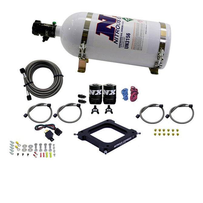 Nitrous Express 67070-10 | 4500 Assassin Plate Stage 6 Nitrous Kit (50-300HP) w/10lb Bottle