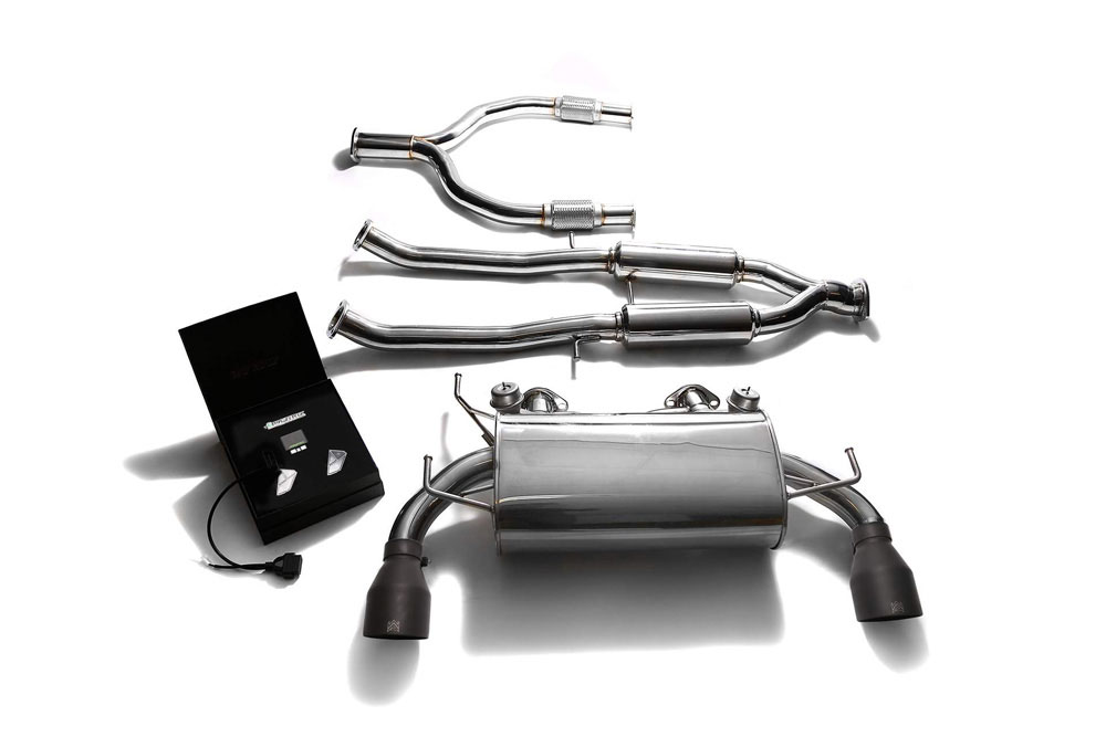 Armytrix NIZ37-DS13M | ARMYTRIX Stainless Steel Valvetronic Catback Exhaust System Nissan 370Z with Dual Matte Black Tips; 2009-2020