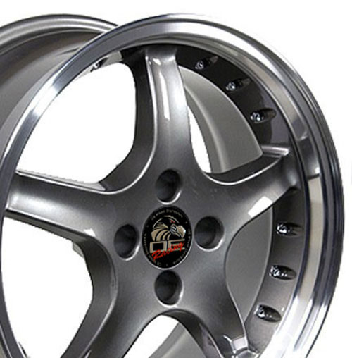 OE Wheels fr04a-dr17080-4425-15am | 17 Replica Wheel FR04 Cobra Rim 17x8 DR Gunmetal Wheel Ford Mustang 1979-1993; 1979-1993