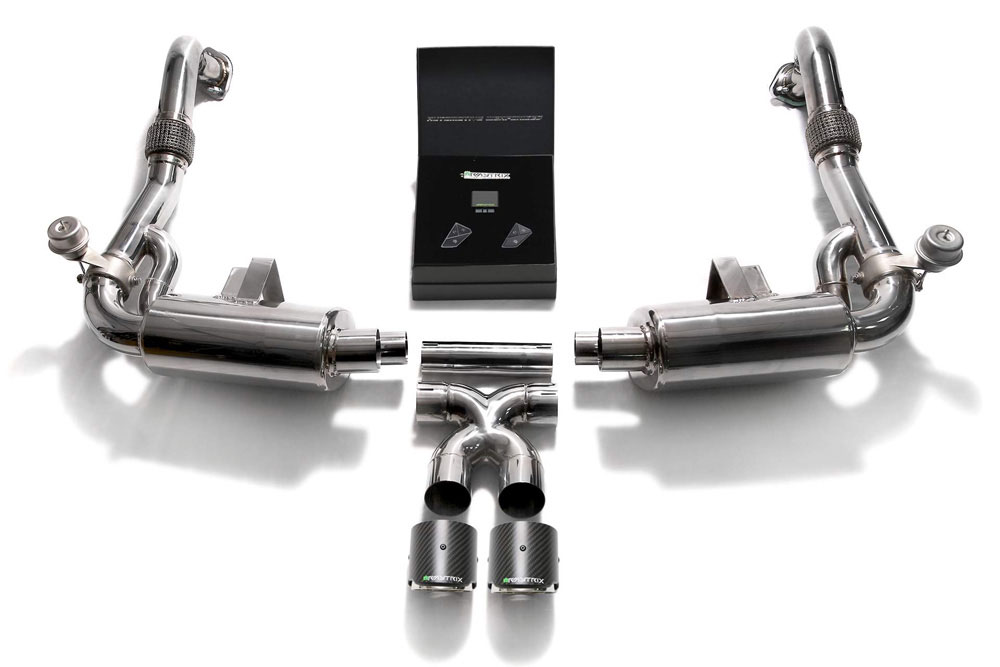 Armytrix P82T1-DC24 | ARMYTRIX Stainless Steel Valvetronic Exhaust System Porsche 718 Boxster with Dual Carbon Tips; 2017-2020