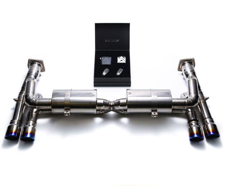 Armytrix P97G3-DT20B | ARMYTRIX Titanium Valvetronic Exhaust System Porsche 997 GT3 with Dual Blue Coated Tips; 2007-2009