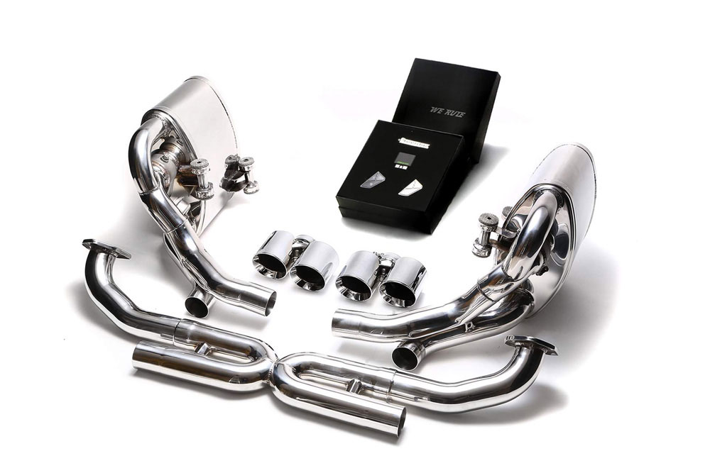 Armytrix P97N2-QS26C | ARMYTRIX Stainless Steel Valvetronic Exhaust System Porsche 997.2 Carrera PDK with Quad Chrome Silver Tips; 2009-2011