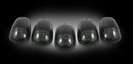 Recon 264146bk | Lighting Dodge 03-19 Heavy-Duty 2500 and 3500 (5-Piece Set) Smoked Cab Roof Light Lens with Amber LEDs; 2003-2019