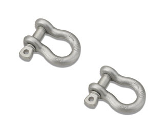 Bestop 42921-00 | HighRock 4x4 Shackles/D-Rings; pair Silver Pair; 9500-lb. capacity; 3/4 in diameter pin size; retail packaged