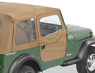 Bestop 51783-37 | 2-piece Full Fabric Doors Spice Jeep 80-95 CJ7 AND Wrangler; Fit Supertop 51603/54603 54599; Sunrider 51698 or Halftop 53819; 1980-1995