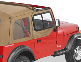 Bestop 51786-37 | Upper Door Sliders Spice Jeep 88-95 Wrangler; Single sliding window; Fit Supertop Sunrider or Halftop; 1988-1995