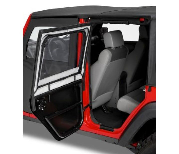 Bestop 51806-17 | Jeep 07-17 Wrangler Unlimited; Rear doors only HighRock 4x4 Element Doors Upper Fabric Half-doors; REAR doors; 2007-2017