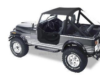 Bestop 52508-01 | BikFTi Top Traditional Black Crush Jeep 76-91 CJ7/CJ8 AND Wrangler; Requires 51209-01 channel; 1976-1991