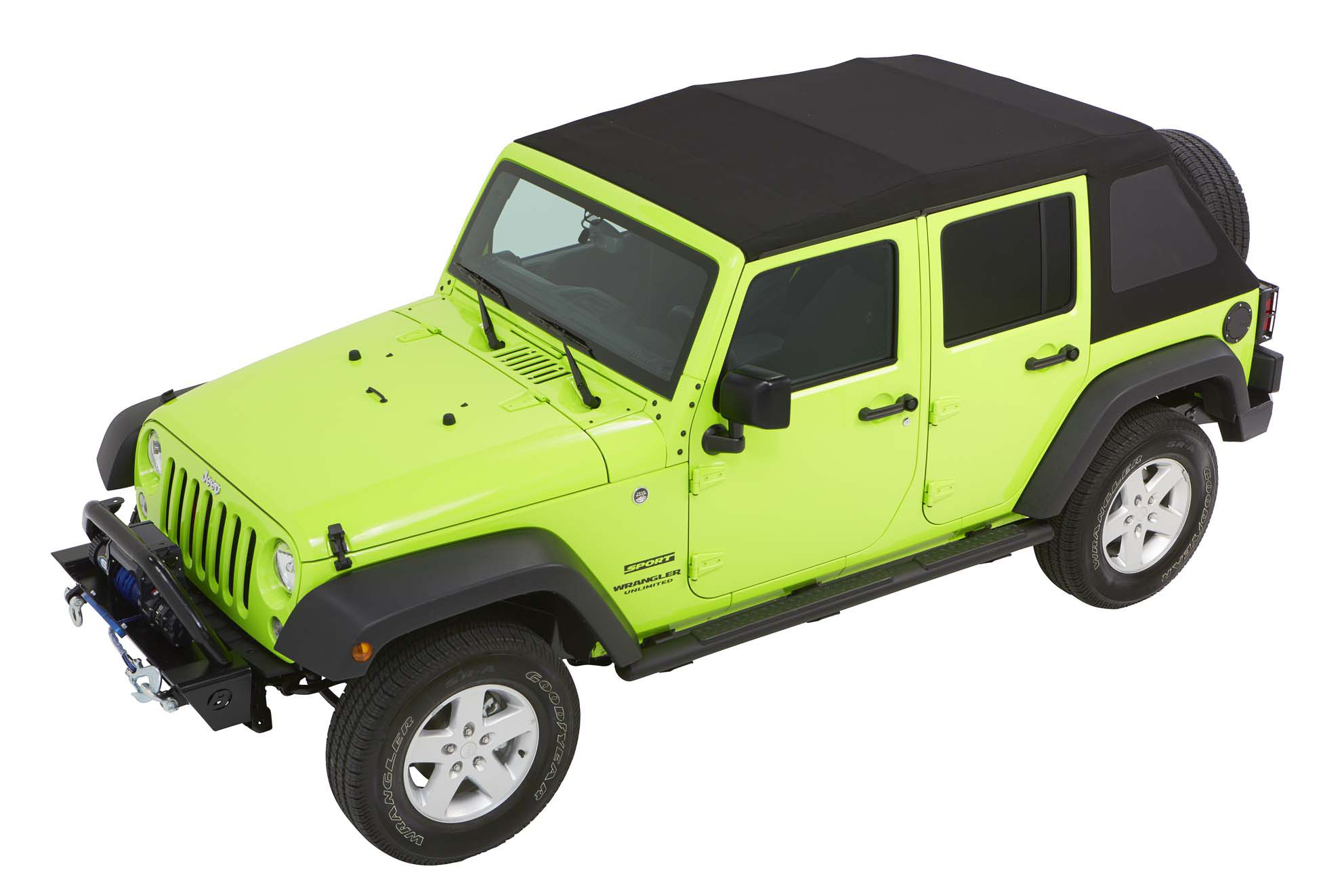 Bestop 54923-35 | Trektop NX Glide Black Diamond Jeep 07-17 Wrangler Unlimited 4-Door; includes convertible top folding frame; 2007-2017