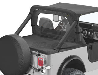 Bestop 90002-15 | Duster Deck Cover Black Denim Jeep 87-91 Wrangler; With factory soft top bows folded down; 1987-1991