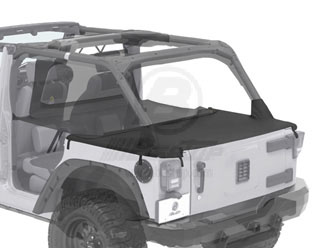 Bestop 90031-35 | Duster Deck Cover Black Diamond Jeep 07-17 Wrangler Unlimited; With factory soft top removed; Requires factory tailgate bar; 2007-2017