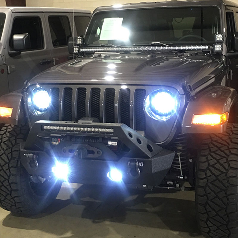 Quake Led qte915 | Quake LED Jeep Wrangler JL/JT Gladiator 9 Inch HD-RGB Headlights 4 Inch HD-RGB Fog Lights Quake LED; 2020-2024