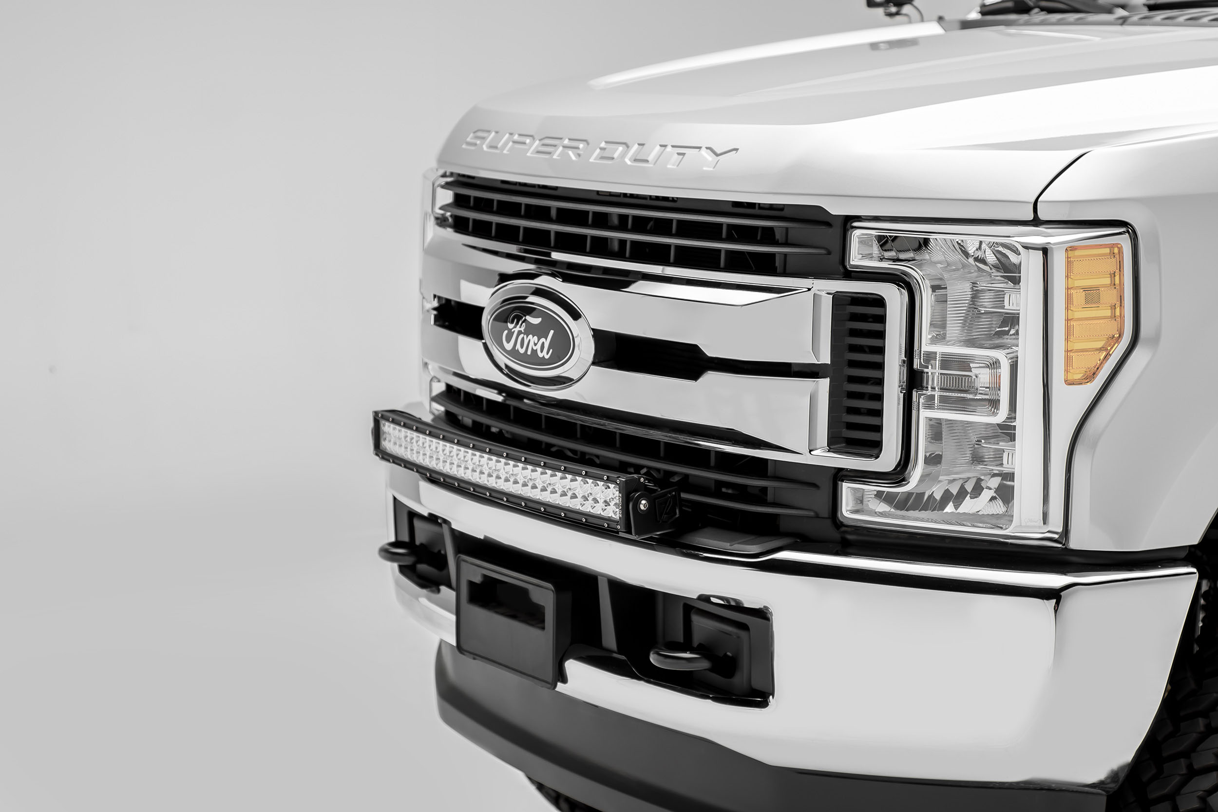 T-Rex z325472-kit | Zroadz T-Rex 2017-2017 FORD F250/F350: Front Bumper Top LED Light Bar Mount KIT with 30 IN Inch Curved Led Light Bar (Includes Universal Wiring Harness); 2017-2017