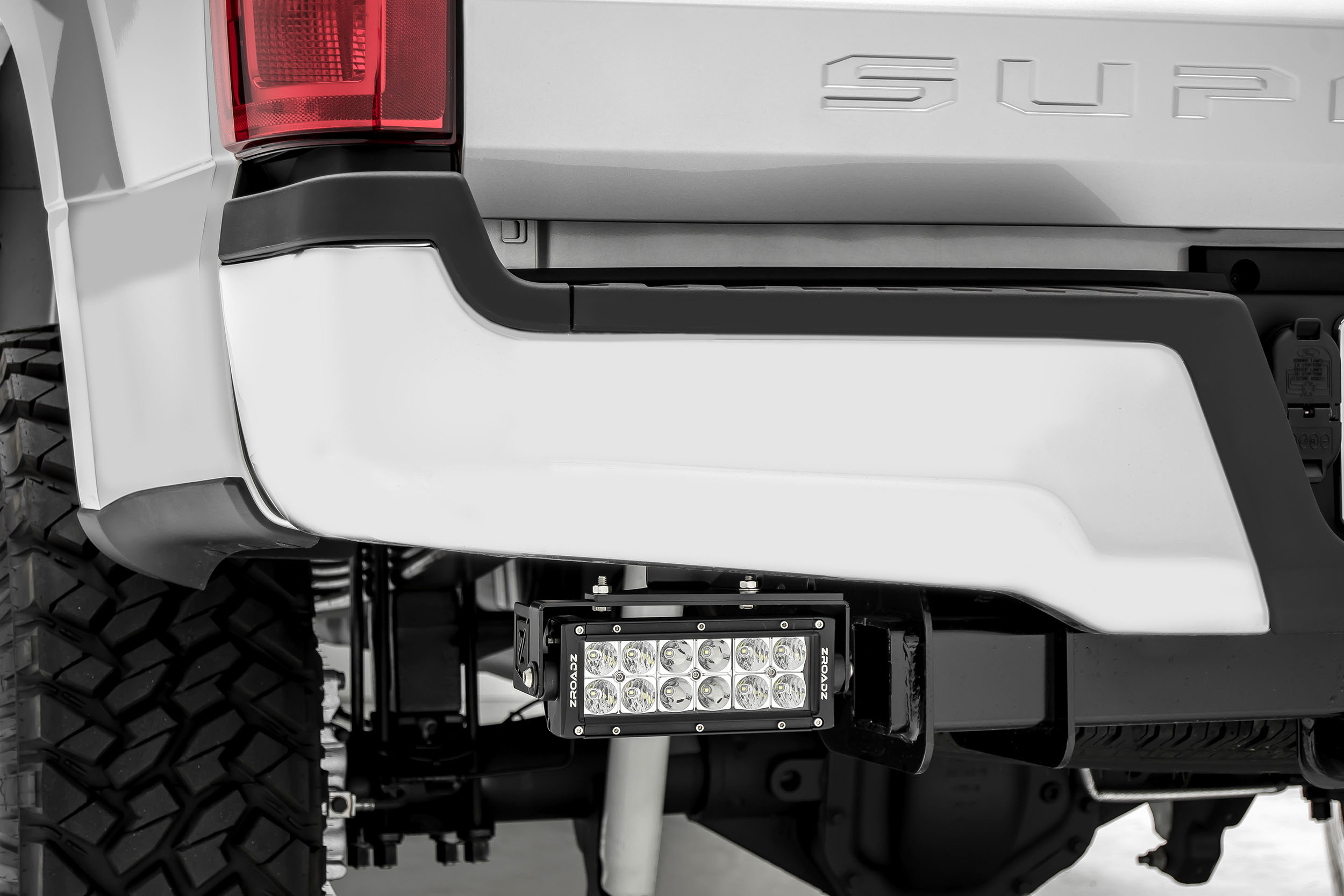 T-Rex z385471-kit | Zroadz T-Rex 2017-2017 Ford F250/F350: Rear Bumper Frame LED Light Bar Mounts Includes Universal Wire Harness and (2) 6 IN IN Zroadz LED lights - Bolt On Easy Install; 2017-2017