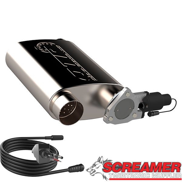 QTP 13300C | Screamer Muffler w/QTEC electric cutout kit - 3 Inch