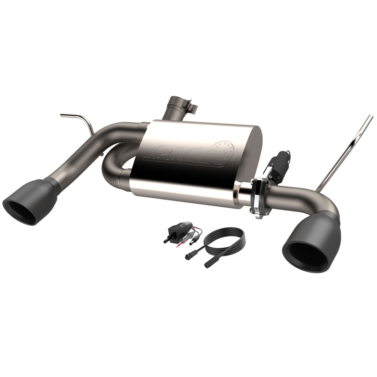 QTP 425007B | Jeep Wrangler 3.6L/3.8L Screamer Axle-Back Exhaust Black Tips; 2007-2018