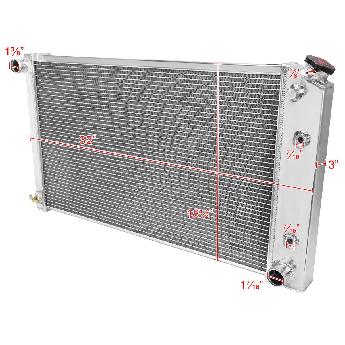 Spec-D Tuning rad3-mbu68 | SPEC-D Tuning Chevrolet Monte Carlo Radiator - 3 Core; 1970-1976