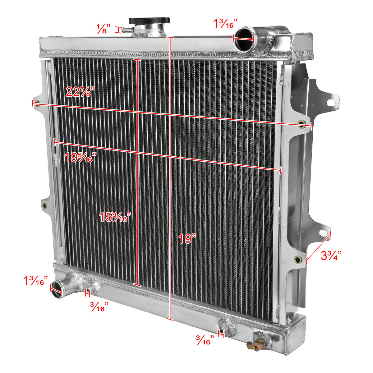 Spec-D Tuning rad3-pik84 | SPEC-D Tuning Toyota 4Runner 3 - Row Radiator - Manual Transmission; 1984-1995