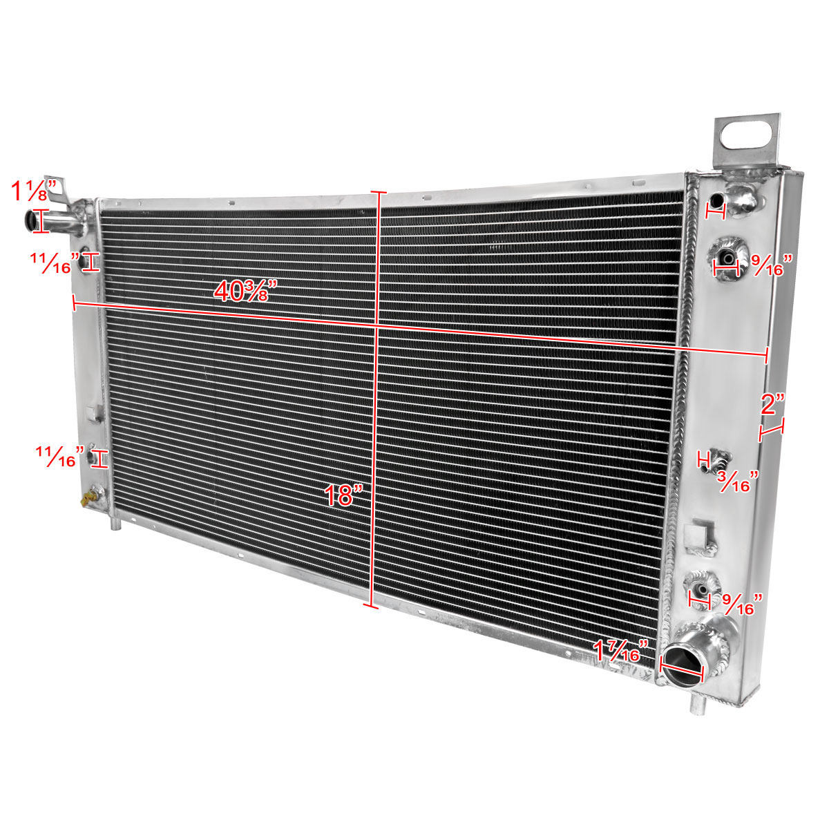 Spec-D Tuning rad3-sie99 | SPEC-D Tuning GMC Sierra 3 Core Radiator; 1999-2013