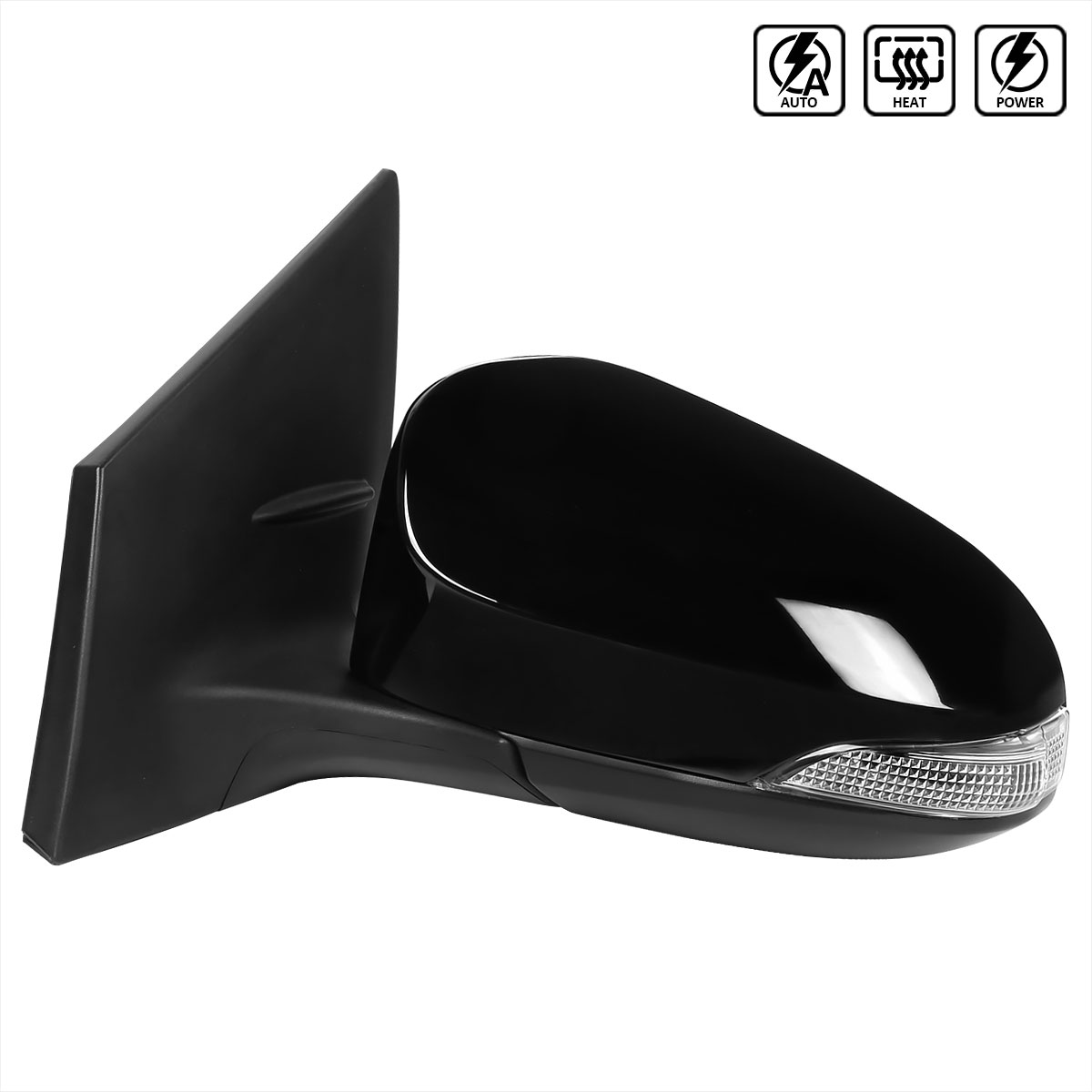 Spec-D Tuning rmv-cor14at9-b-mp-l | SPEC-D Tuning Toyota Corolla Side Mirror - Left - 9 Wires, Power & Fold & Heat & Lamp(Signal) Glossy Black; 2014-2018