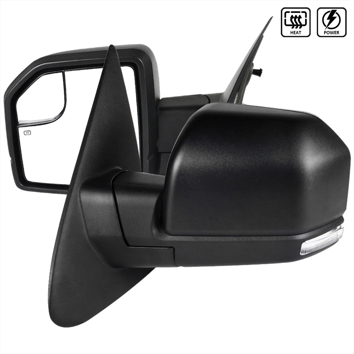 Spec-D Tuning rmv-eped03hp-g2-fs | SPEC-D Tuning Ford Expedition Towing Mirrors Black - Clear Signal Power Heated; 2003-2006